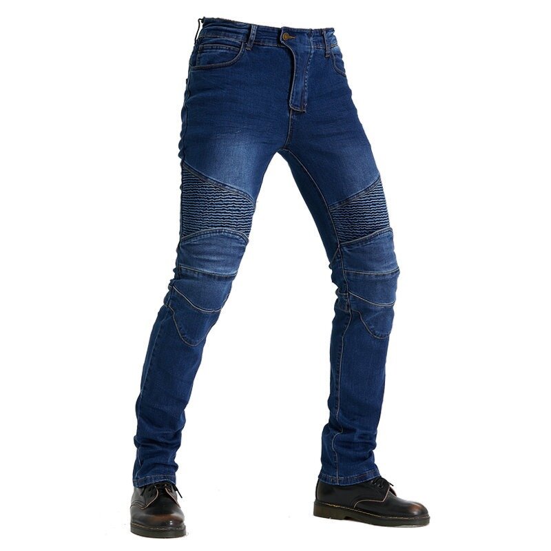 Men's Outdoor Motorcycle Riding Jeans Multiple Pockets Wear-resistant Straight Leg Pants Men's Jogging Casual Fashion Trousers