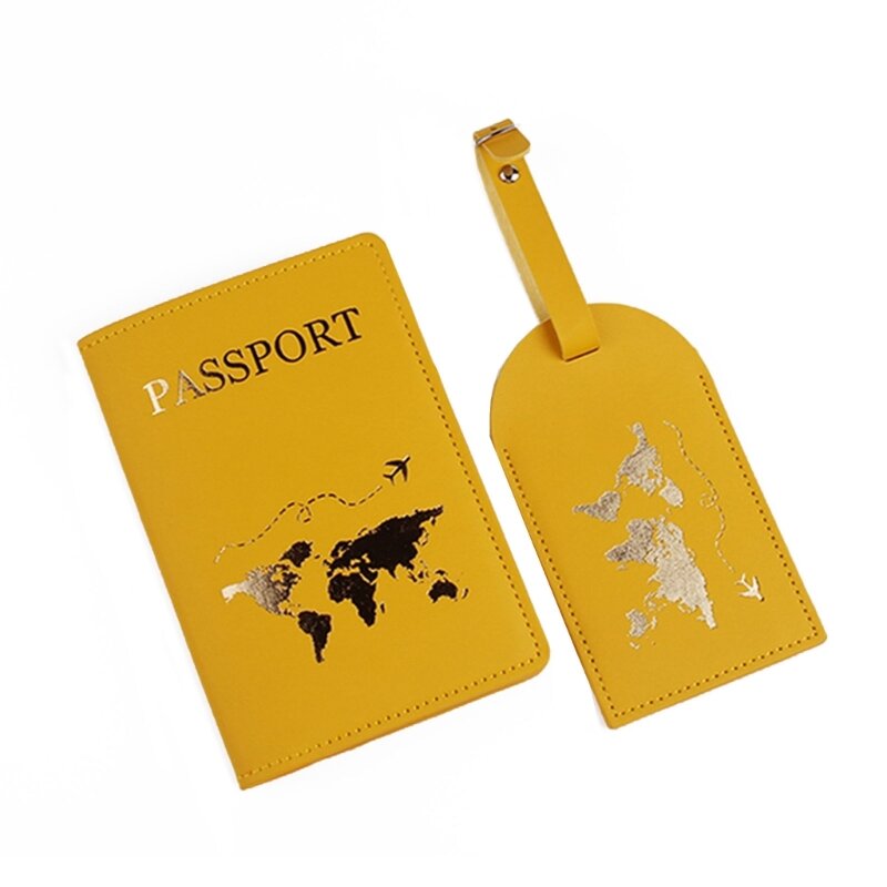 PU skórzana okładka na paszport uchwyt na zawieszkę do bagażu dla kobiet mężczyzn podróżny miłośnik mody para prezent ślubny