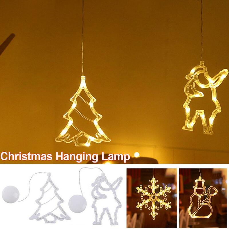 Luces Led de decoración navideña, cadena de luces de Papá Noel, ambiente festivo, decoración de árbol de Navidad, lámpara de ventosa