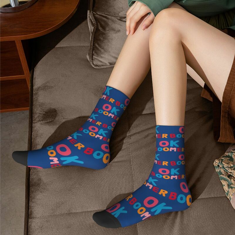 Носки Ok Boomer, Супермягкие чулки в стиле Харадзюку, всесезонные длинные носки, аксессуары для подарка унисекс