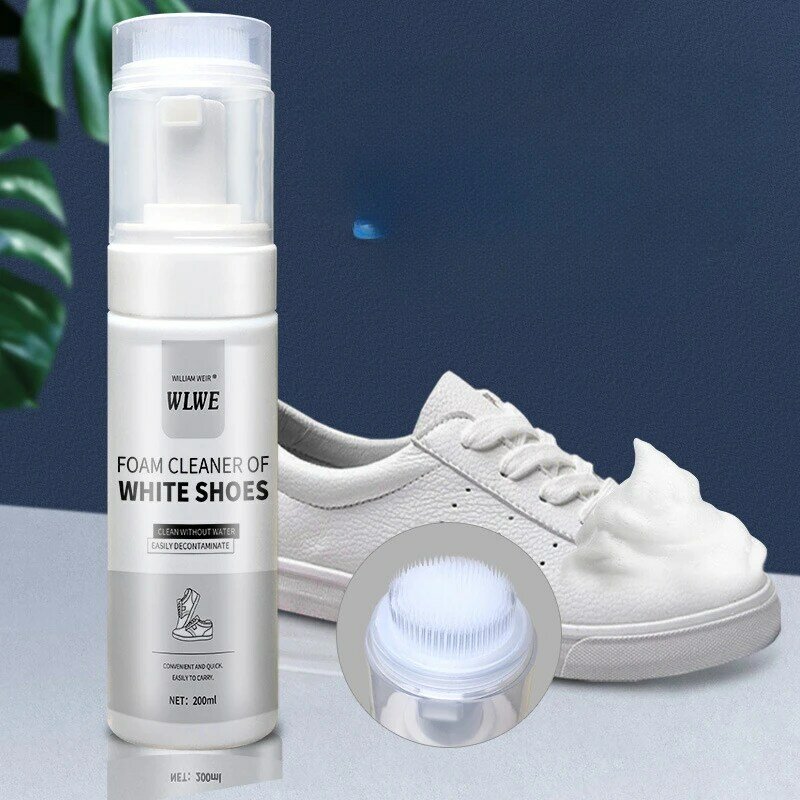 Sepatu olahraga putih kecil sepatu deterjen penghilang noda motor tidak membersihkan jenis busa pembersih sepatu