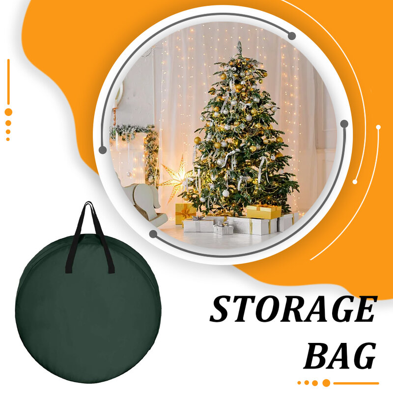 라운드 접이식 크리스마스 트리 가방, 크리스마스 화환 보관 가방, 크리스마스 화환 방진 커버, 가정용 보관 가방