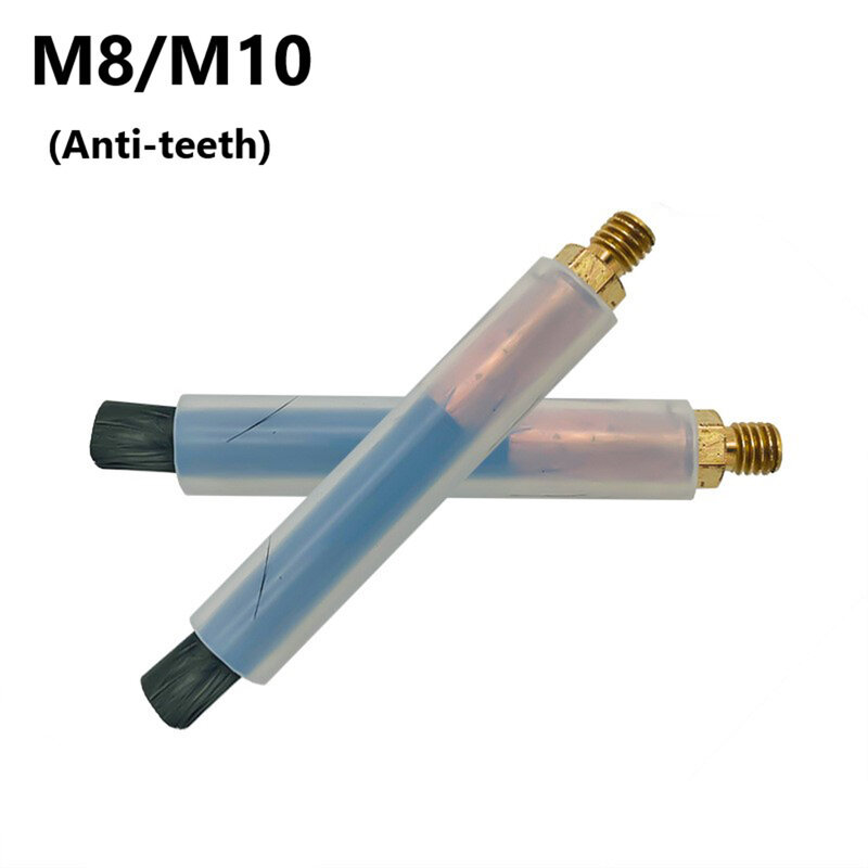 1 pz M8 M10 denti inversi testa di rame spazzola di saldatura cucitura perlina giunto lucidatrice tubo di Silicone spazzola in fibra lavorazione dei metalli