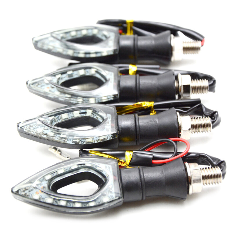 4Pcs 2Pcs Motorcycle Heart Shape Universal 12 LED Turn Signals Short Turn Signal Lights Indicator Blinkers Flashers Amber Color