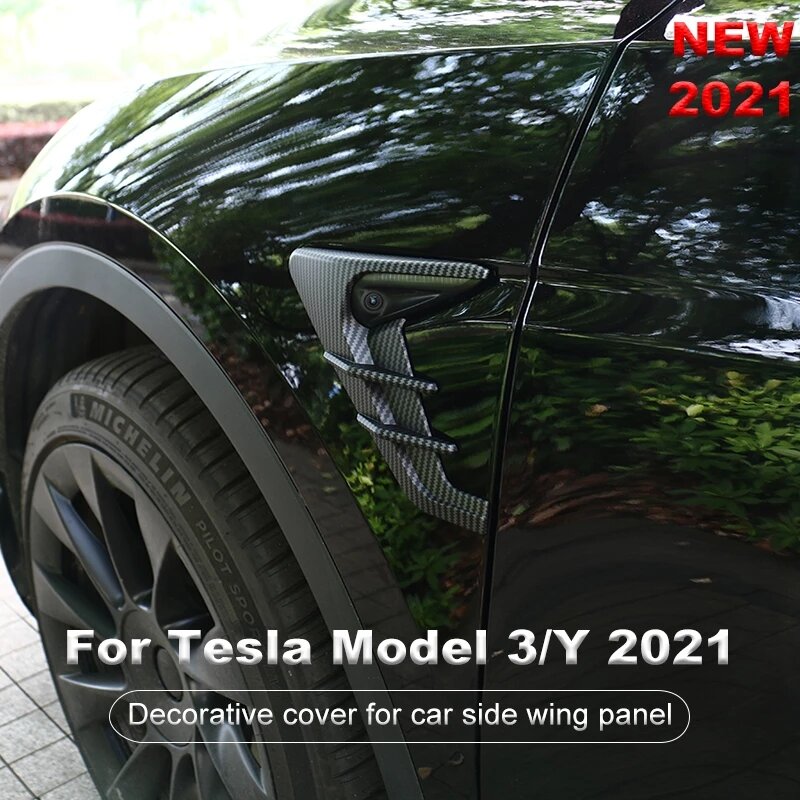 Für Tesla Modell 3 y x s Kamera Flanken Auto Seitenflügel Panel Abdeckung Spoiler Staubs chutz Dekoration Modifikation Zubehör