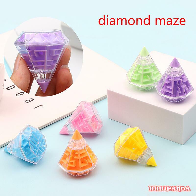 3D Diamond Maze Cube Toy Transparent Puzzle Speed Cube Rolling Ball Magic Cubes Maze Toys For Children Stress Reliever Toys