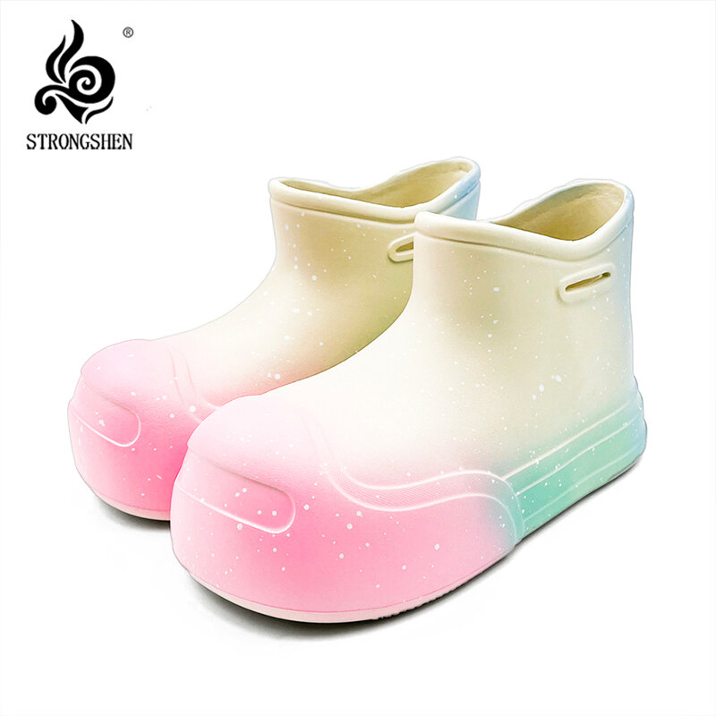 STleargSHEN-Bottes de pluie imperméables pour femmes, chaussures oligShoes, chaussures de jardin confortables, chaussures de travail pour dames, bottes de pluie mignonnes pour enfants, mode