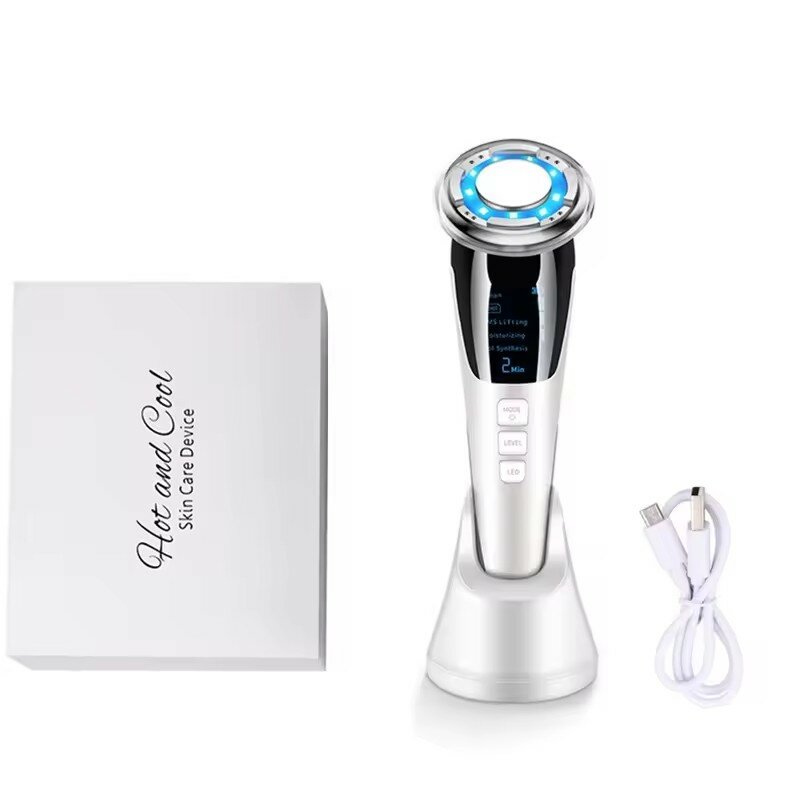 Home Use handheld Vibration Face Neck Lift Device Facial Massager Hot Cold Beauty Instrument