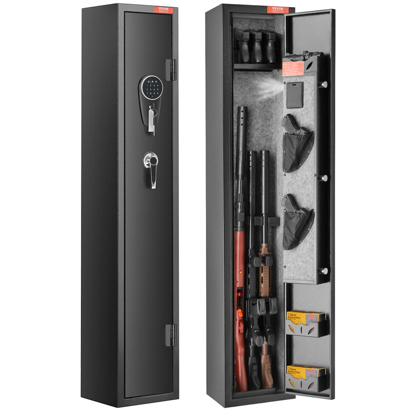 بندقية آمنة مع لوحة مفاتيح رقمية وقفل ، خزانة تخزين مع رف تخزين قابل للإزالة للمنزل ، مسدسات طويلة