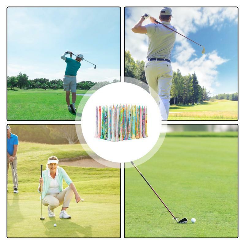 Tees for Golfing Practice 50pcs Professional Practice Colorful Golf Tees Wood Material Golf Equipment for Golf Novices