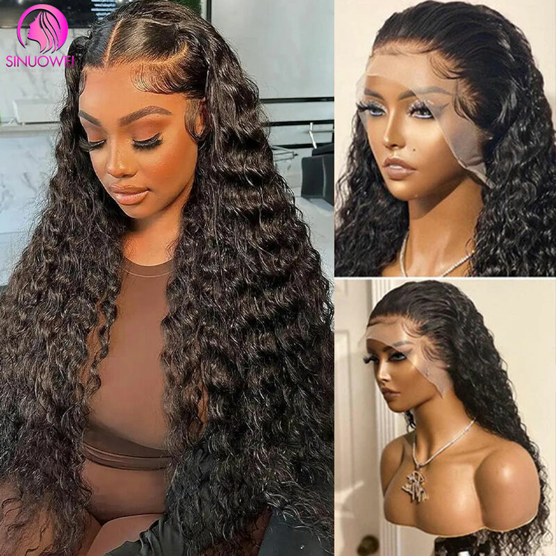 220% Water Wave 13x6 HD Lace Frontal Wigs For Black Women HD 5x5 Lace Closure Wig Wet And Wavy Deep Wave Human Hair Pre Plucked