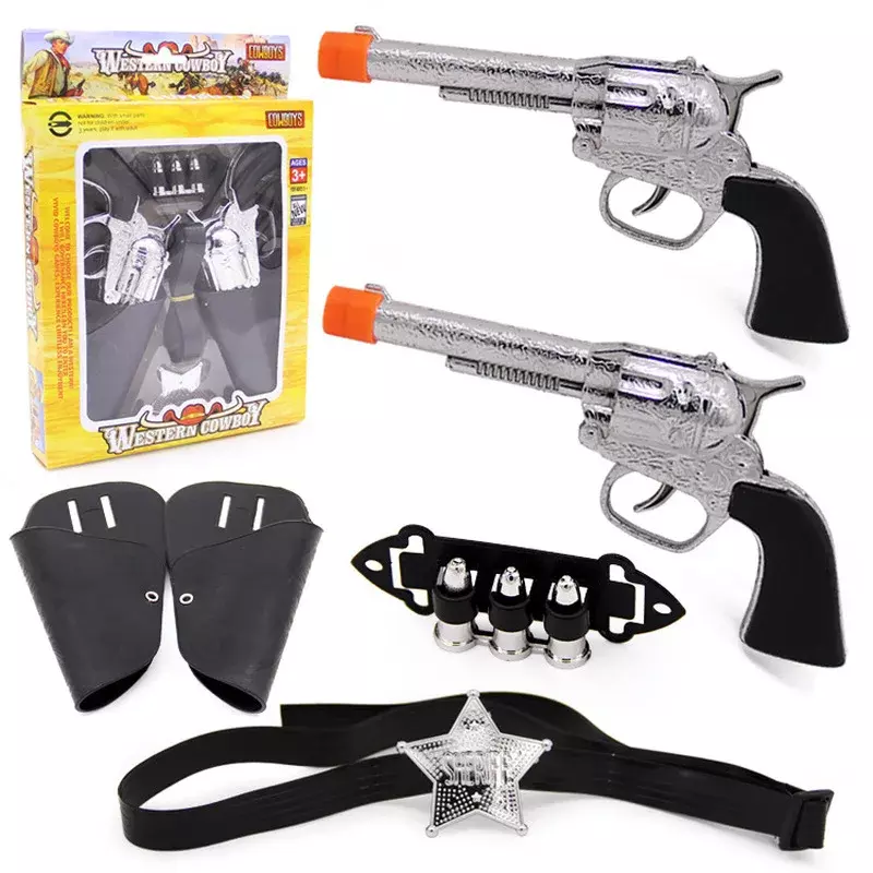 Juego de juguete de Halloween para niños, pistola vaquera segura, no puede disparar