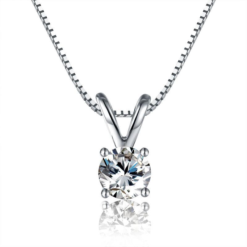 Mencheese 18K platino Moissanite singolo diamante ciondolo catena clavicola Pt950 platino quattro artigli semplice collana di diamanti regalo