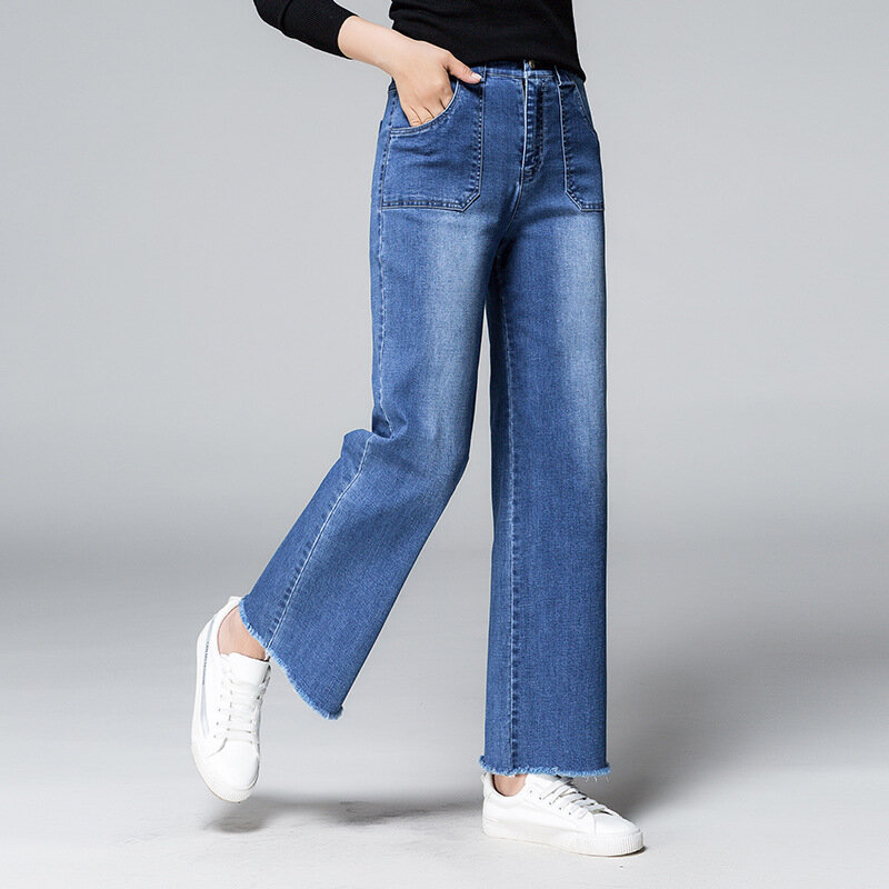 2022 New Womens Spring Summer Pants Cotton Linen Solid Elastic Waist Trousers Soft High Quality for Female Ladys