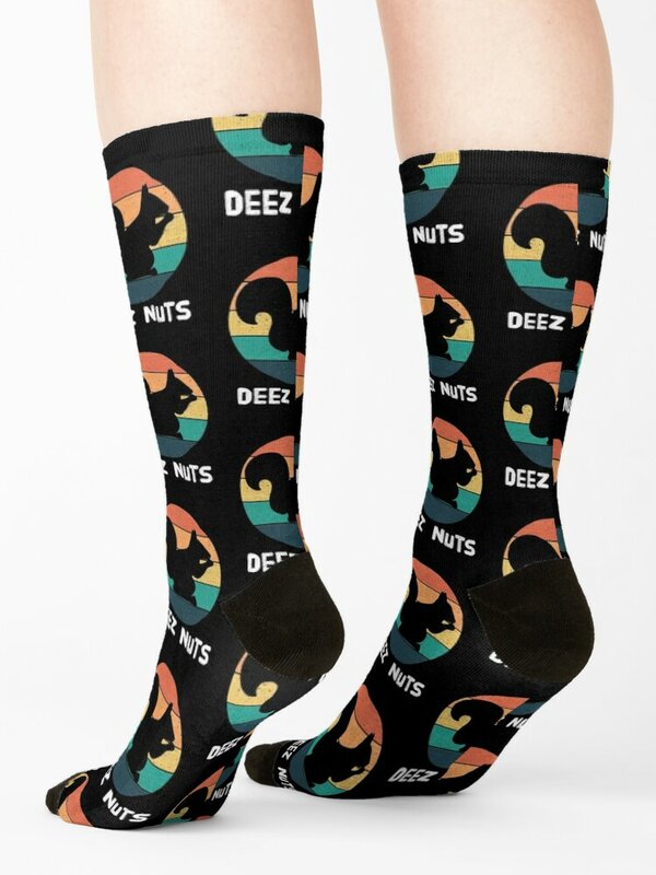 빈티지 석양 재미있는 다람쥐 밈 Deez Nutz 유머 양말, 패션 재미있는 선물, 난방 양말, 남녀공용