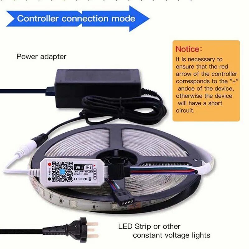 WiFi Smart Voice Controller Remoto, LED Strip Light, RGB, RGBW