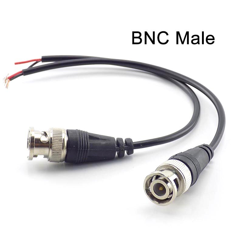 2pcs BNC Male Connector to Female Adapter DC Power Pigtail Cable Line BNC Connectors Wire For CCTV Camera Security System