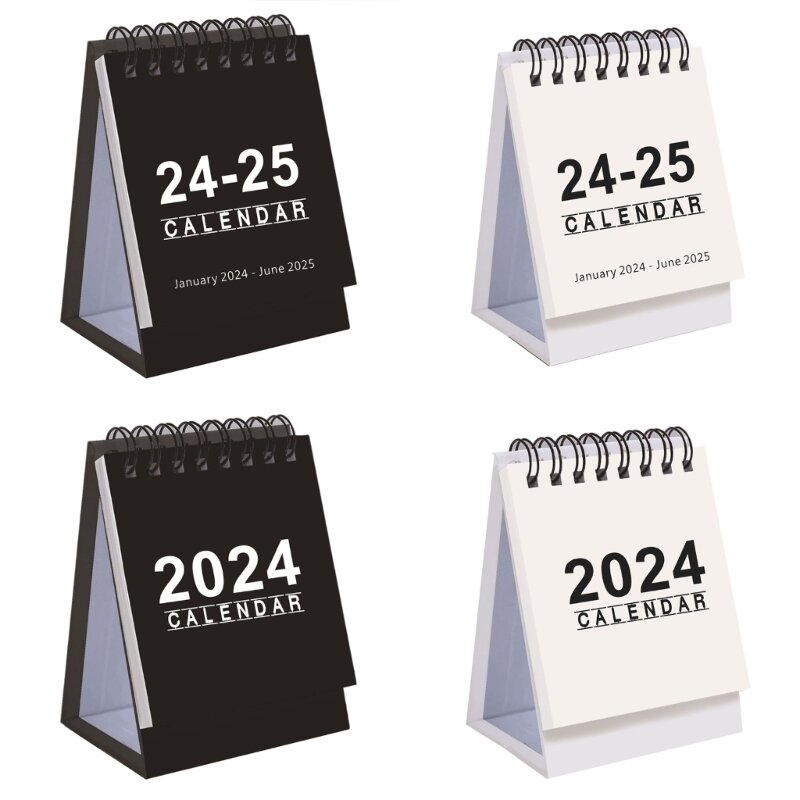 Minicalendário de mesa 2024 calendários mensais portáteis para escritório e uso doméstico