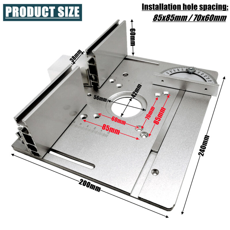 Multifunctional Router Table Insert Plate Alloy Woodworking Benches Table Miter Gauge Guide Sliding Brackets Trimmer Machine
