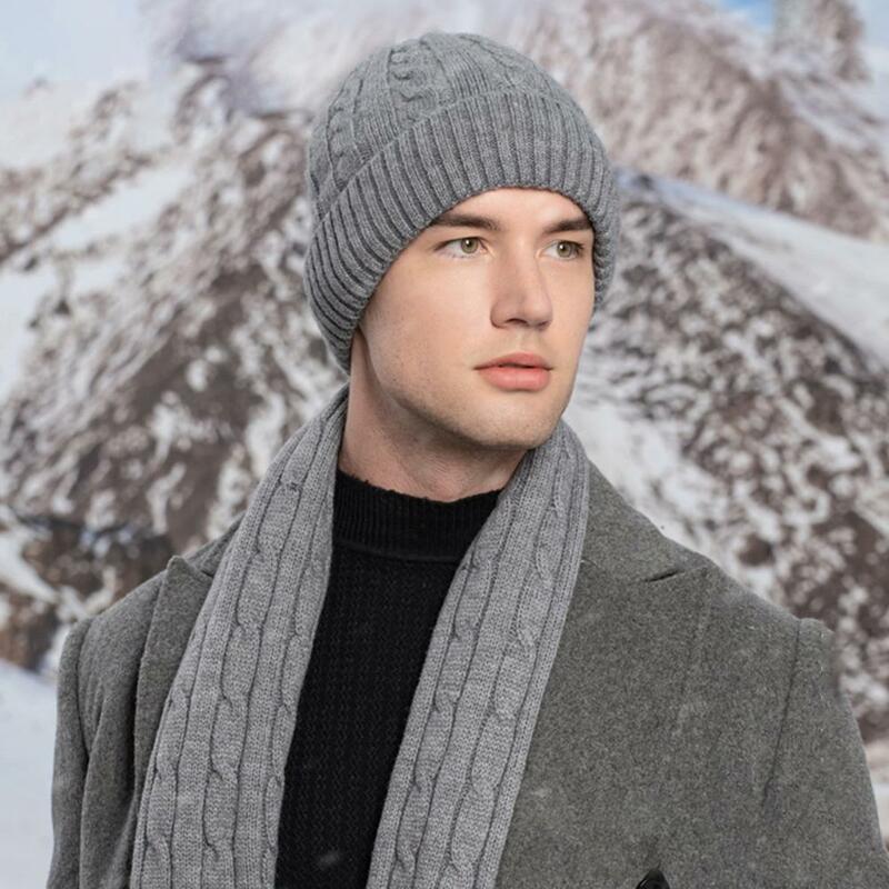 Conjunto de guantes de pantalla táctil para hombre y mujer, conjunto de guantes gruesos y cálidos, elásticos para el cuello, sombrero, bufanda, accesorios de invierno