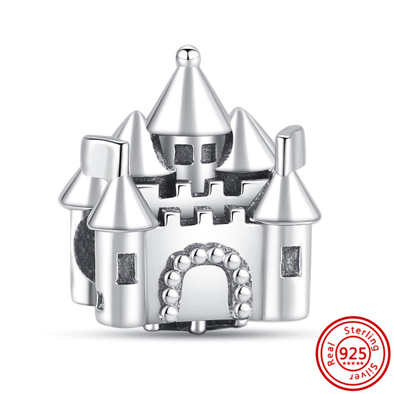 925 Silver Gingerbread House Iron Tower Pyramid Castle Opera House Love Home Charms Beads Fit Original Pandora Bracelet Jewelry