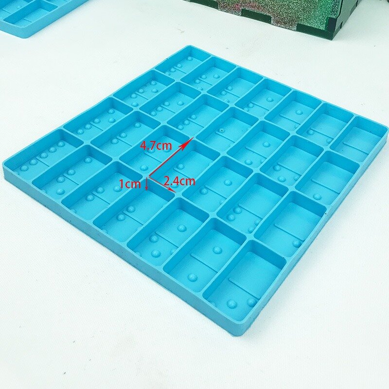 Molde de juego de resina epoxi de cristal DIY, herramientas de fabricación de dominó, molde de silicona de fundición