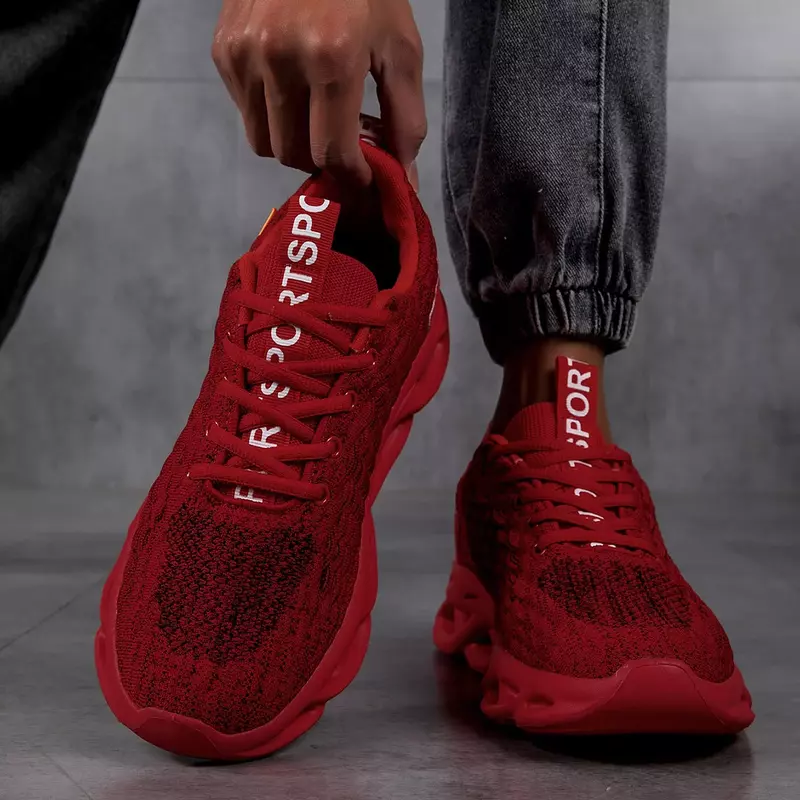 YRZL moda uomo scarpe da corsa Sneakers stampate maglia sport atletici ammortizzazione scarpe da ginnastica da Jogging calzature leggere per uomo