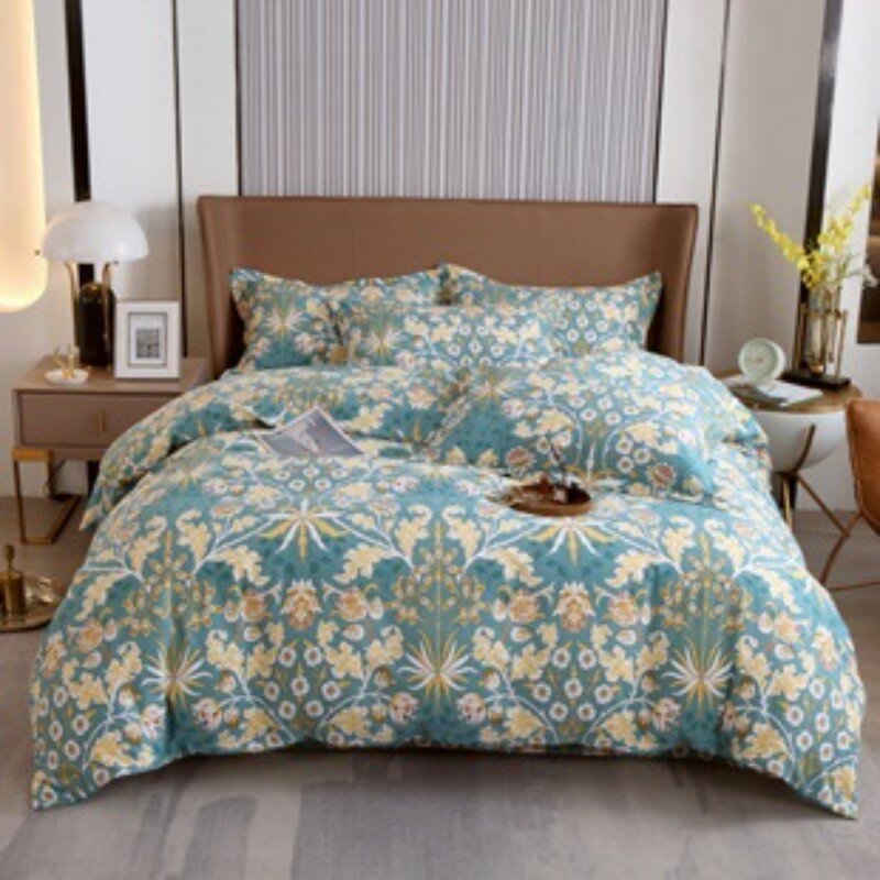 Set biancheria da letto in tessuto levigato, biancheria da letto in cotone caldo, autunno e inverno, 4 pezzi
