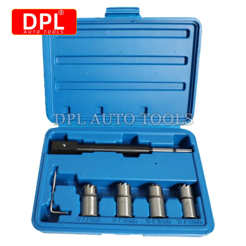 5pcs diesel injector assento cortador conjunto de ferramentas kit de ferramentas de corte de carbono mais limpo