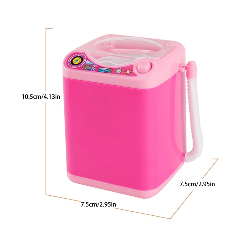 Đồ chơi vệ sinh cho trẻ Máy giặt điện mini thực tế dễ thương dành cho dụng cụ thẩm mỹ Rửa đồ chơi hoạt động cho bé gái 4''