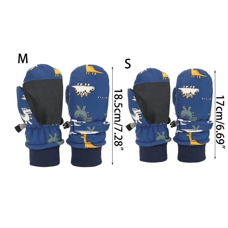 HUYU Luvas esqui fofas desenho animado com design secagem rápida Luvas infantis à prova para bebês
