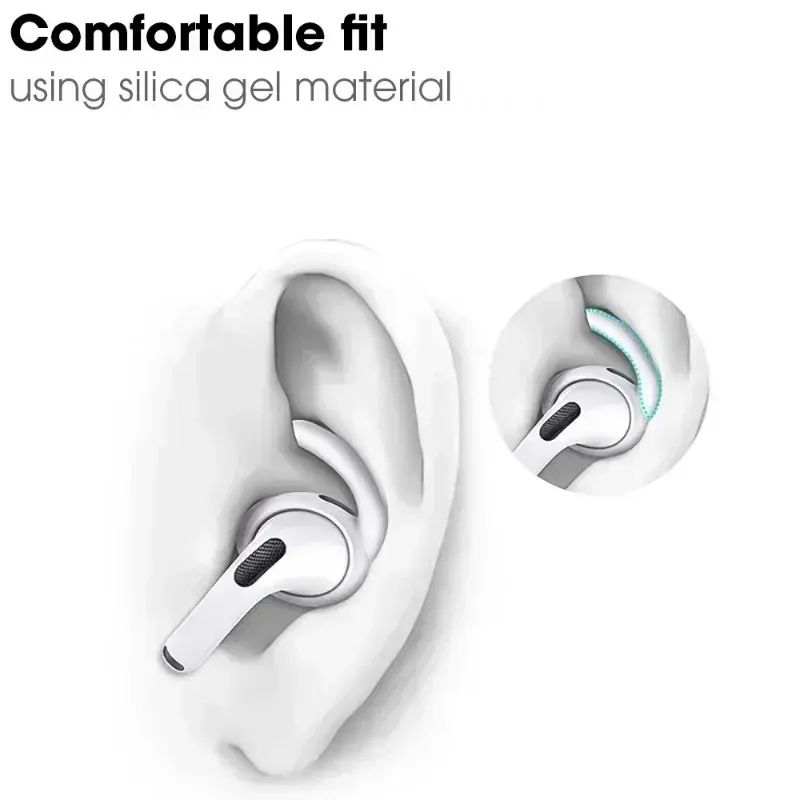 In-Ear Eartips Soft Silicone for Apple Airpods Pro Protective Earphone Case Cover Earpads with Anti-slip Earhook for AirPods Pro