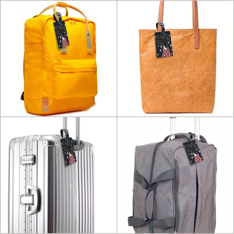 Персонализированная Симпатичная зимняя бирка для багажа с именной карточкой, скрывающаяся Обложка Greyhound для личной безопасности собак, бирка для дорожной сумки, чемодана