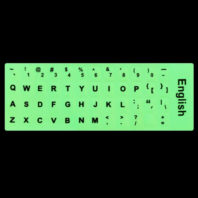 Stiker Keyboard bercahaya bahasa Inggris Spanyol Rusia Prancis Arab stiker tata letak huruf alfabet untuk Laptop Desktop PC 2024 baru