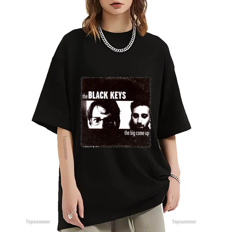 The Big Come Up Album T Shirt The Black Keys Tour T-Shirt Womens Punk Streetwear Black T Shirts Mens Cotton Clothing