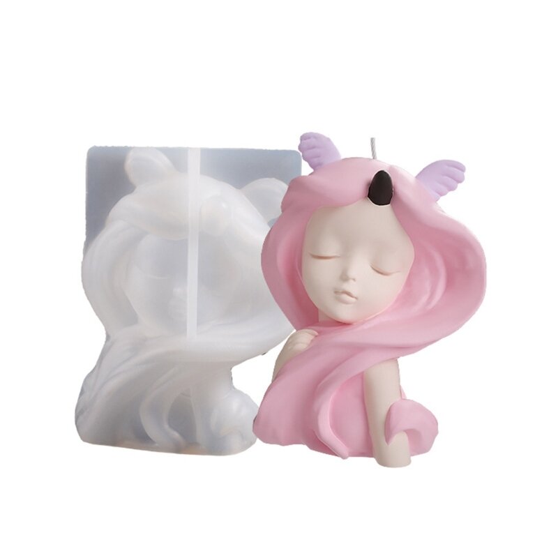 Molde de silicone para vela princesa 3D Faça você mesmo Molde de resina epóxi de cristal Perfumado Ferramentas para fazer velas
