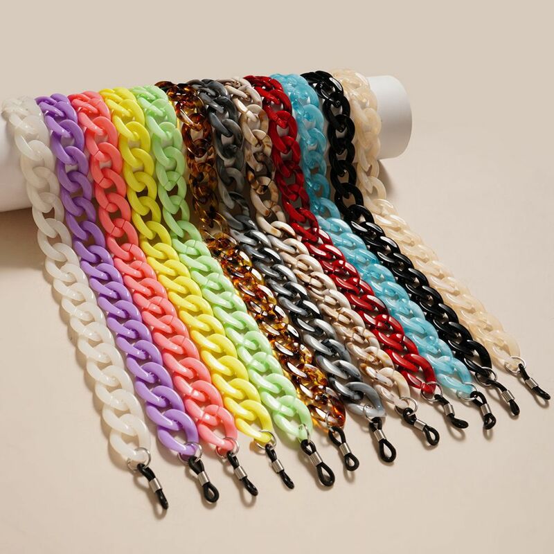 Cadenas acrílicas coloridas para mujer, cadenas para gafas, accesorios para bolsos, accesorios para manualidades, 17x24mm, N027-02