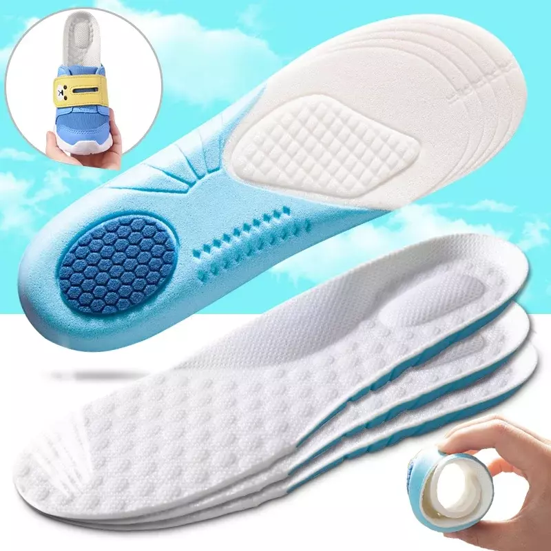 Kids Memory Foam Insoles Children Orthopedic Breathable Flat Foot Arch Support Insert Sport Shoes Running Pads Care Tool
