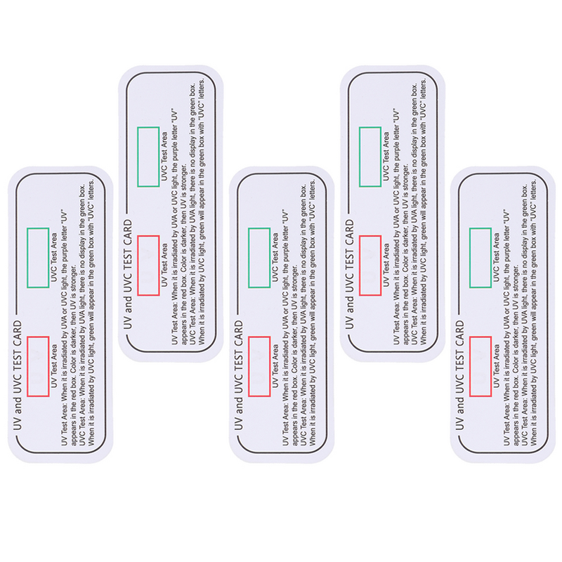 5pcs UVC-UVA Testing Cards UVC Light Identifying Tools UVA Uv Testing Card Light Effect Tester Cards