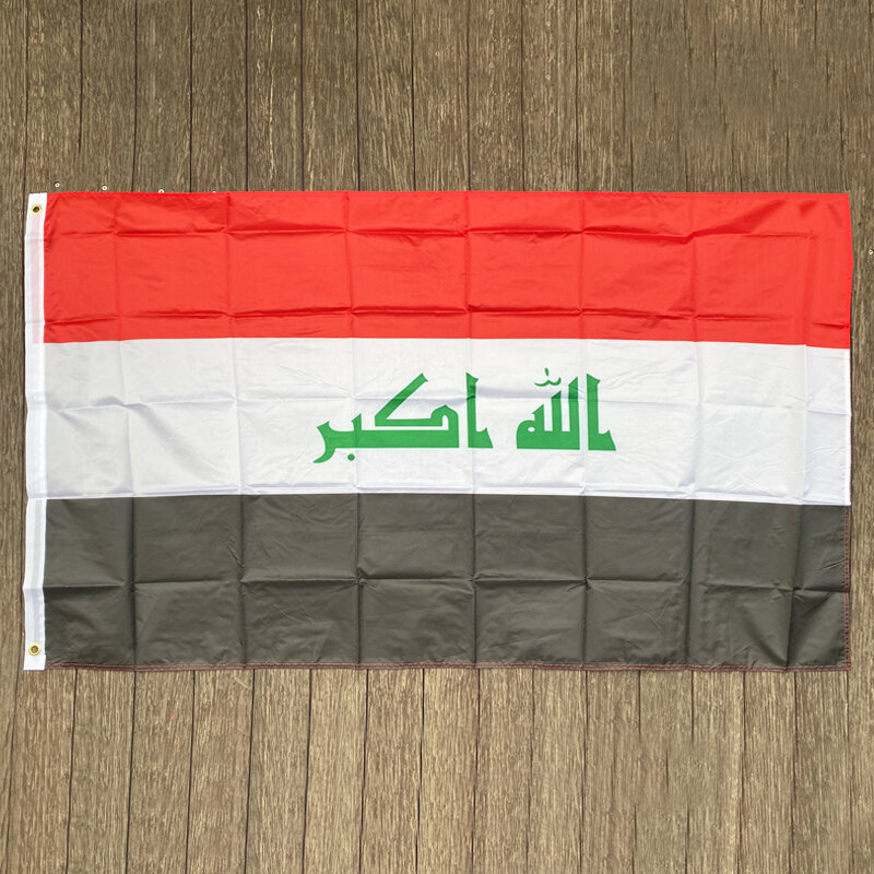 free  shipping  xvggdg   90 x 150cm   Iraq  flag Banner Hanging National   Iraq   flags   Home Decoration