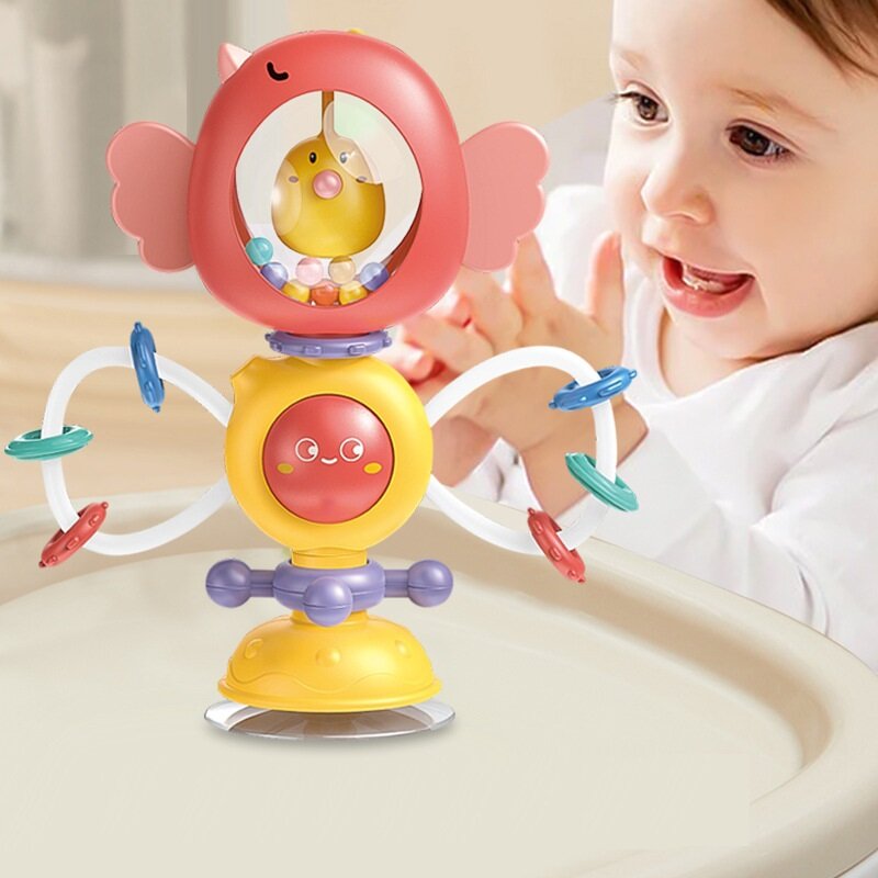 Grzechotki dla dzieci zabawki stół aktywności krzesełko przyssawka zabawki dla niemowląt Shaker Grab Spin grzechotka edukacyjne gryzaki dla niemowląt