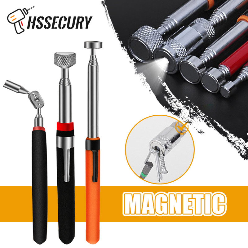 Mini bolígrafo magnético telescópico portátil, herramientas prácticas, capacidad para recoger tuerca, Perno, varilla extensible
