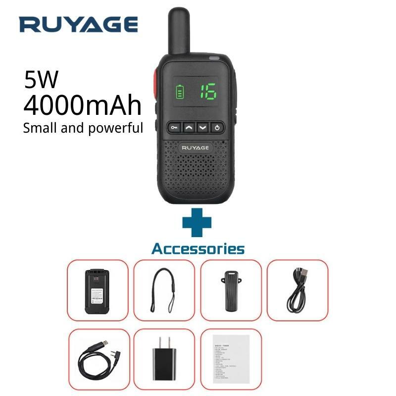 Ruyage-Mini Walkie Talkie recarregável, rádio portátil de duas vias para caça, FRS, PMR446, Q7, 1 ou 2 pcs