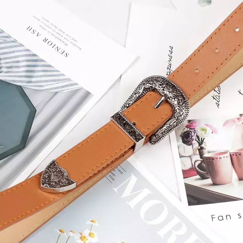 2024 New Bohemian Style Carved Retro Adjustable Belt Suitable for Women's Fashionable Jeans Belt