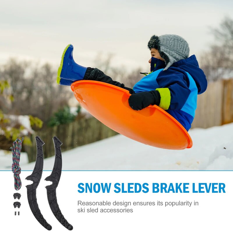 Snow Sleds Brake Handle para esqui ao ar livre, Trenó Acessório, 1 Par