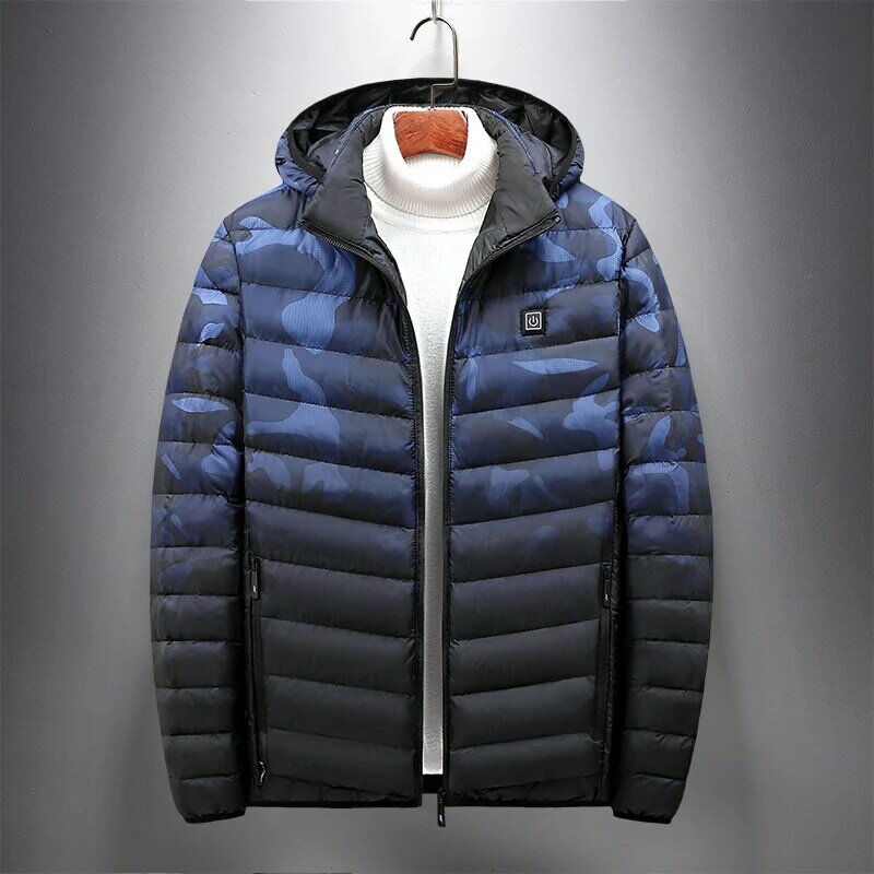 2022 oem jaqueta masculina zipper pockets Winter modest warm hooded techwear for plus size heated coat men's jacket