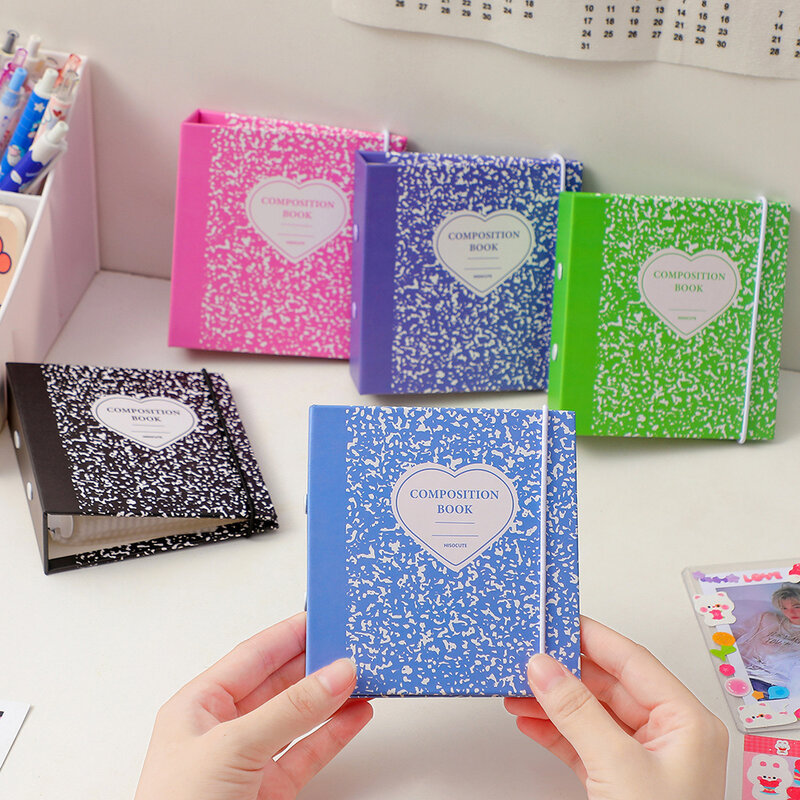 Sharkbang جديد 3 حلقة جمع كتاب مربع غطاء صلب 3 بوصة بطاقات بريدية عبوات الأكمام الكورية ضمادة ملصق الموثق المنظم