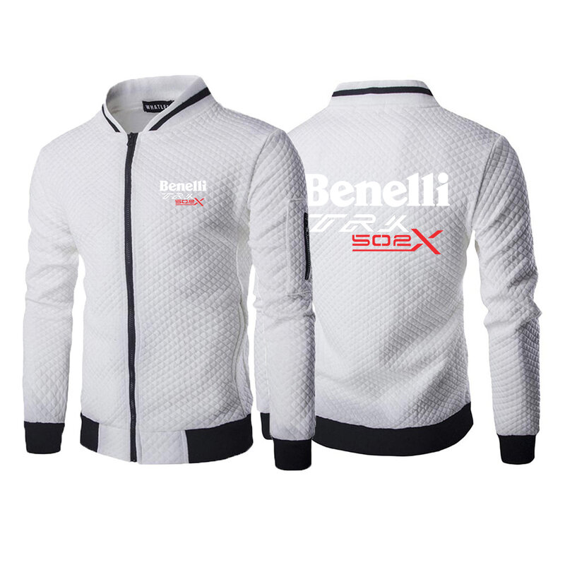 Benelli TRK 502X Печать Мода 2023 Новинка Мужская весна-осень молния круглый вырез длинный рукав тонкая спортивная одежда пальто.