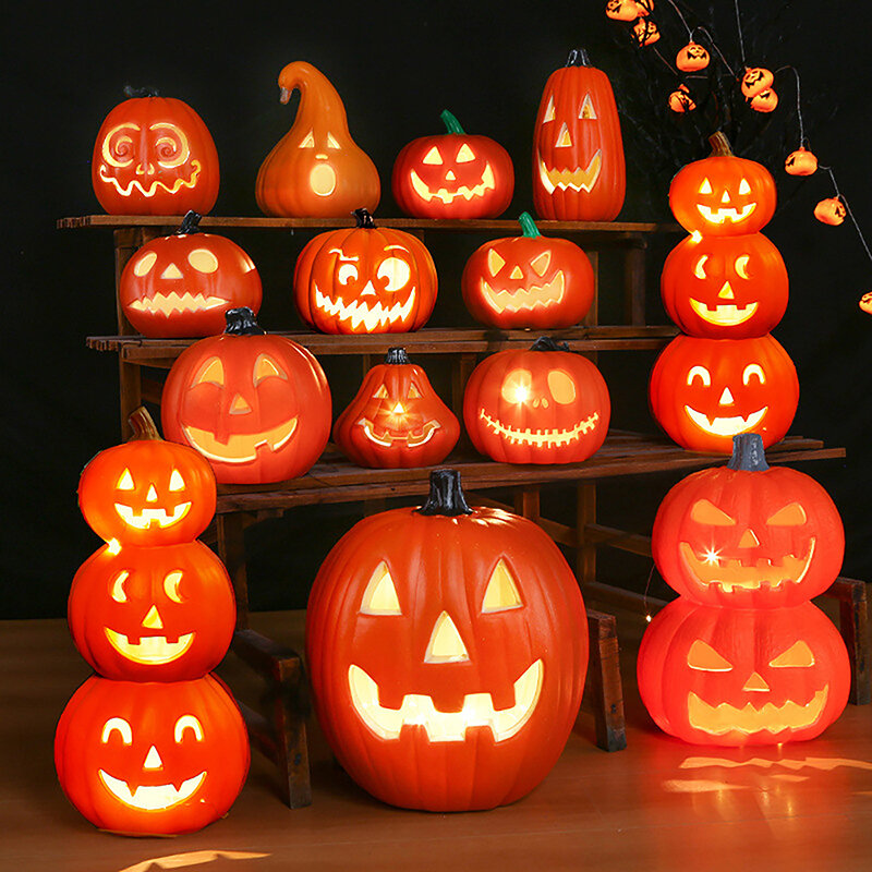 Halloween Ghost Festival levou luzes, abóbora lanterna, lanterna crânio, luzes decorativas do feriado, 13x18cm