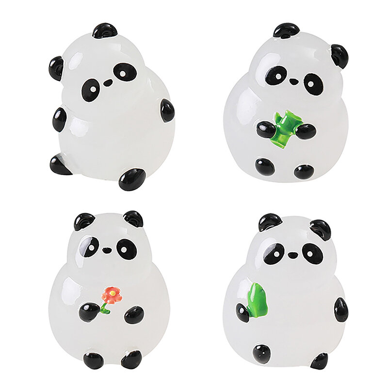 Светящиеся мини-фигурки панды, миниатюрные фонарики, светящиеся в темноте аксессуары
